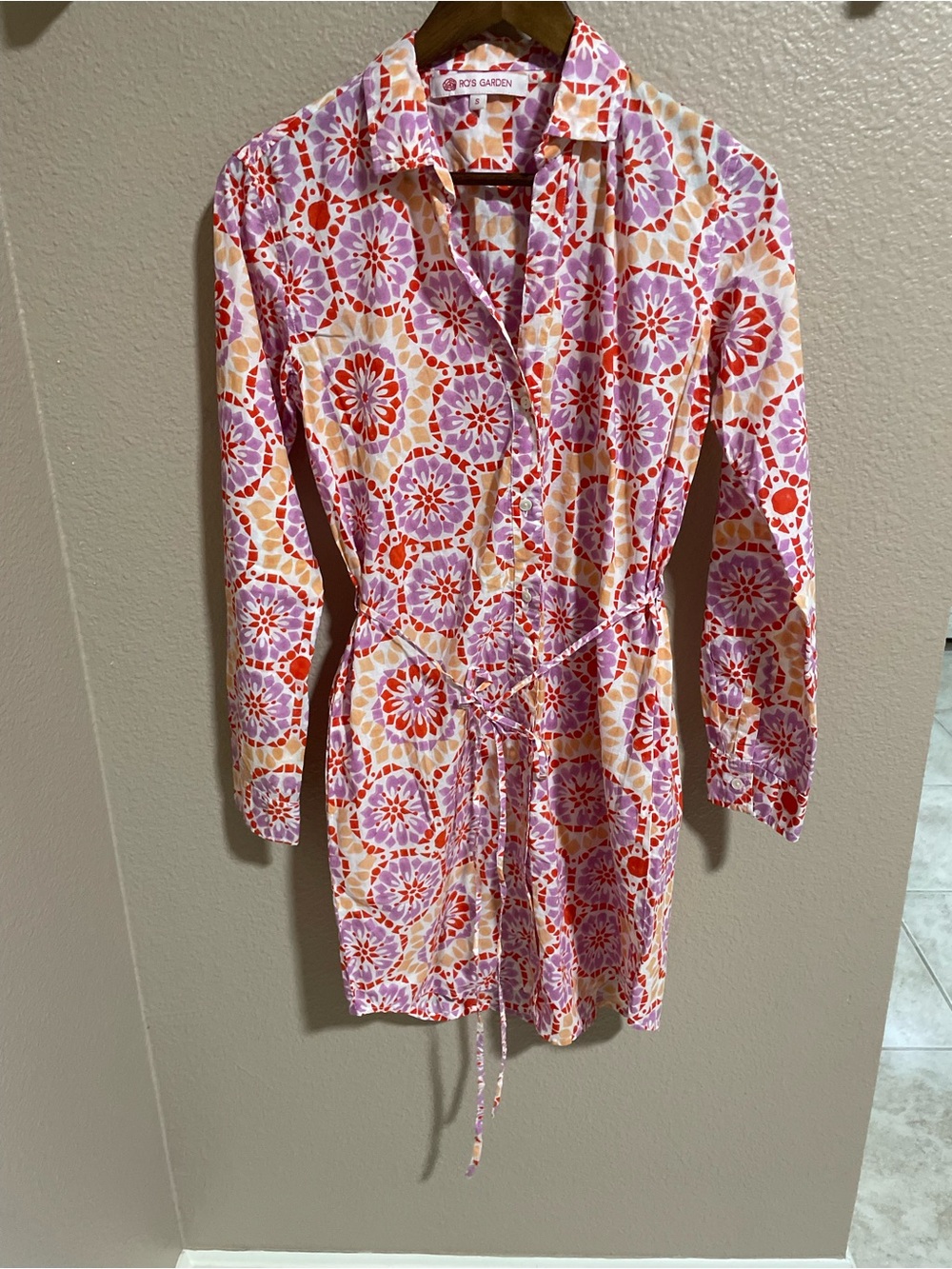 Ro’s Garden Shirt Dress with Drawstring Waist